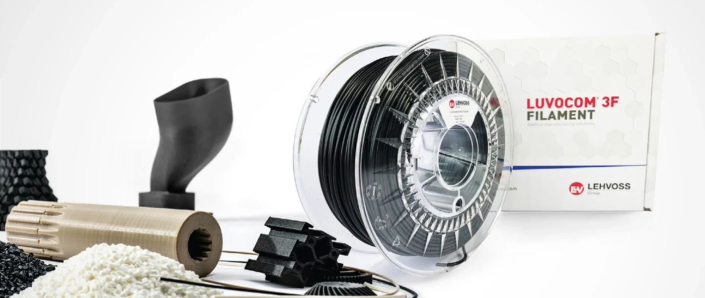 LUVOCOM 3F material platform with industrial filaments and printed components